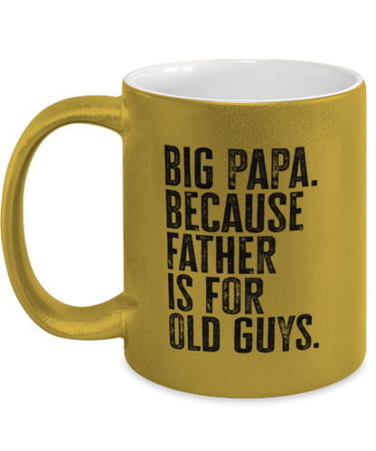 Big Papa New Dad Fathers Day Funny Mug, Coffee Cup, Unique Gag Idea, Him Her