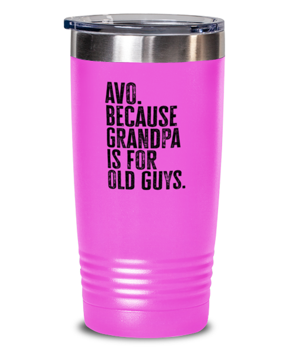 Avo New Grandpa Fathers Day Grandfather Funny Travel Mug, Tumbler Coffee Cup, Unique Gag Idea, Him Her