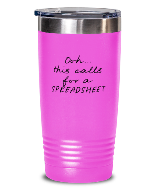 Coworker Spreadsheet Office Boss Funny Travel Mug, Tumbler Coffee Cup, Unique Gag Idea, Him Her