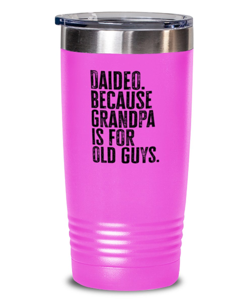 Daideo New Grandpa Fathers Day Grandfather Funny Travel Mug, Tumbler Coffee Cup, Unique Gag Idea, Him Her