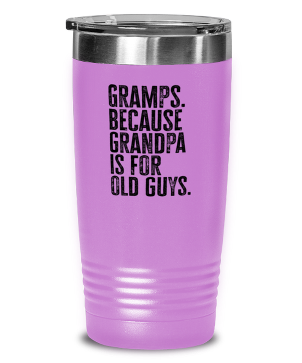 Gramps New Grandpa Fathers Day Grandfather Funny Travel Mug, Tumbler Coffee Cup, Unique Gag Idea, Him Her