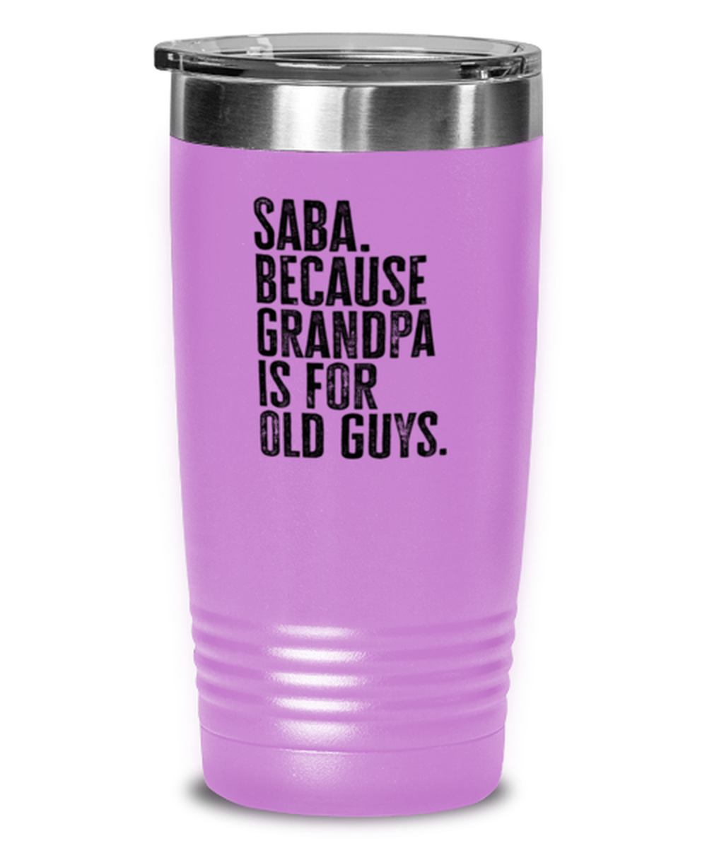 Saba New Grandpa Fathers Day Grandfather Funny Travel Mug, Tumbler Coffee Cup, Unique Gag Idea, Him Her