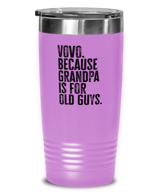 Vovo New Grandpa Fathers Day Grandfather Funny Travel Mug, Tumbler Coffee Cup, Unique Gag Idea, Him Her