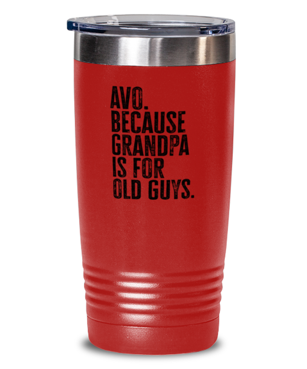 Avo New Grandpa Fathers Day Grandfather Funny Travel Mug, Tumbler Coffee Cup, Unique Gag Idea, Him Her