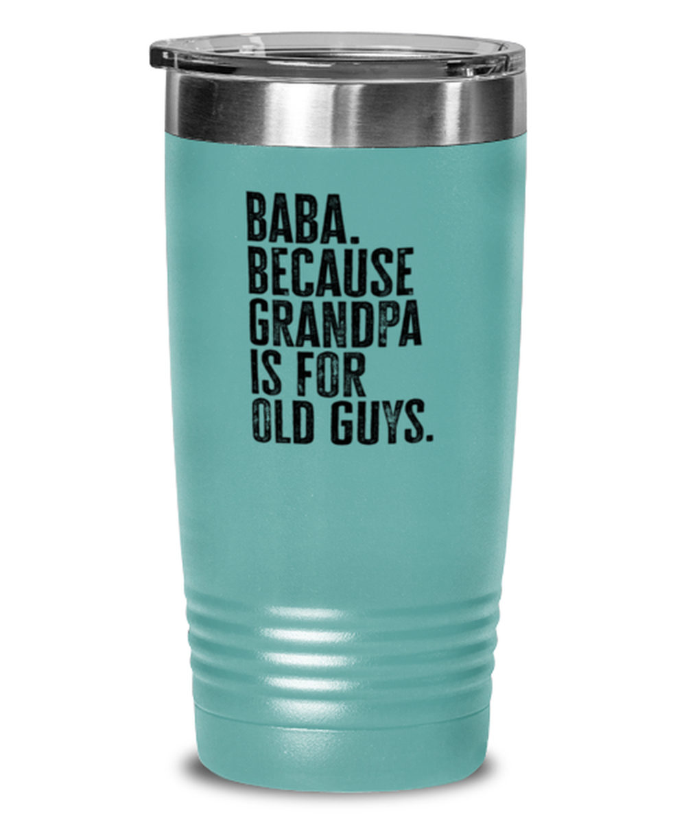 Baba New Grandpa Fathers Day Grandfather Funny Travel Mug, Tumbler Coffee Cup, Unique Gag Idea, Him Her