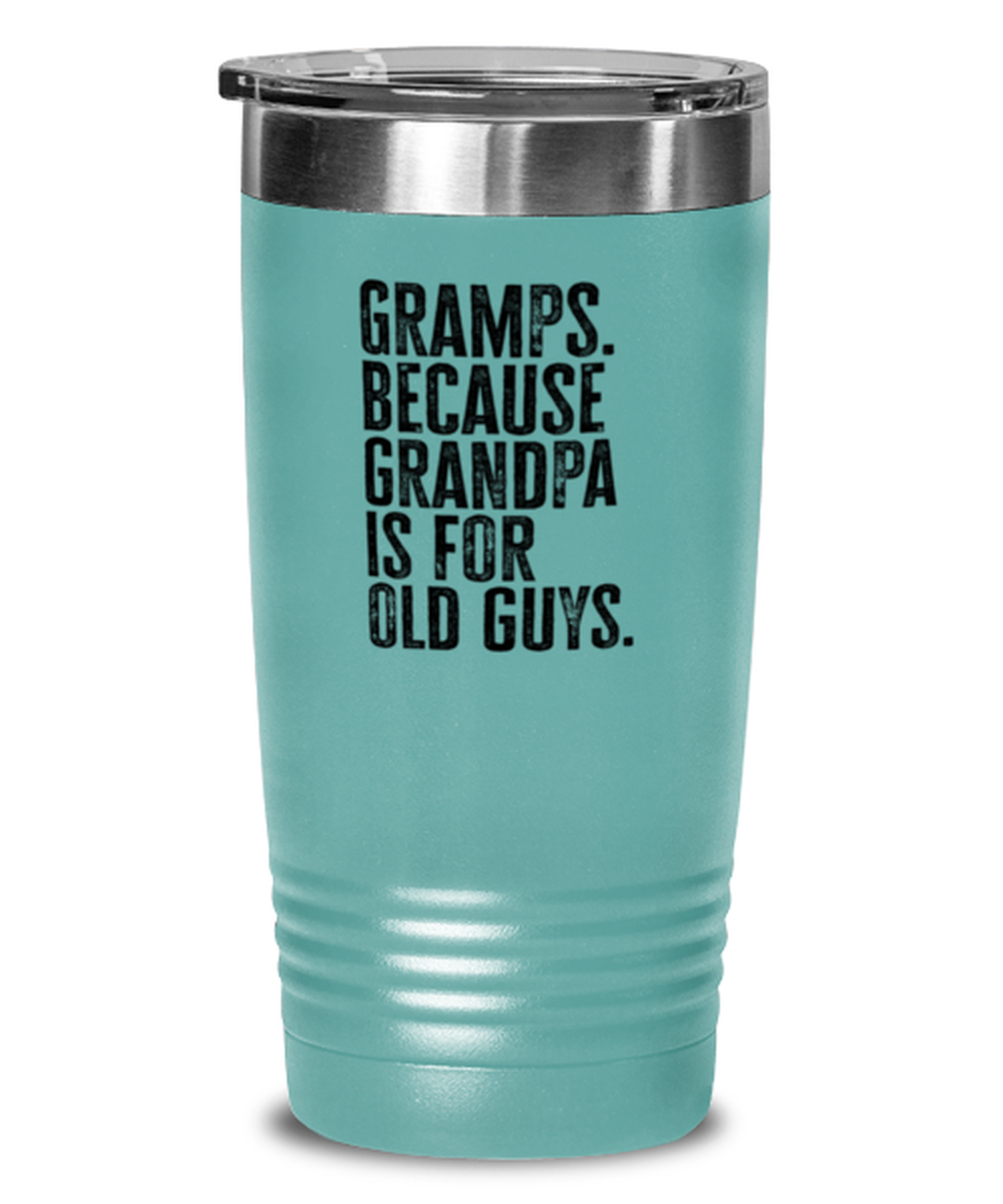 Gramps New Grandpa Fathers Day Grandfather Funny Travel Mug, Tumbler Coffee Cup, Unique Gag Idea, Him Her