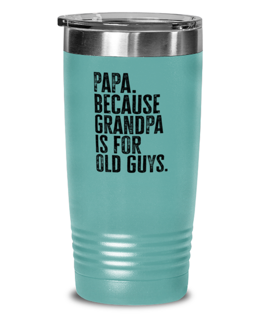 Papa New Grandpa Fathers Day Grandfather Funny Travel Mug, Tumbler Coffee Cup, Unique Gag Idea, Him Her