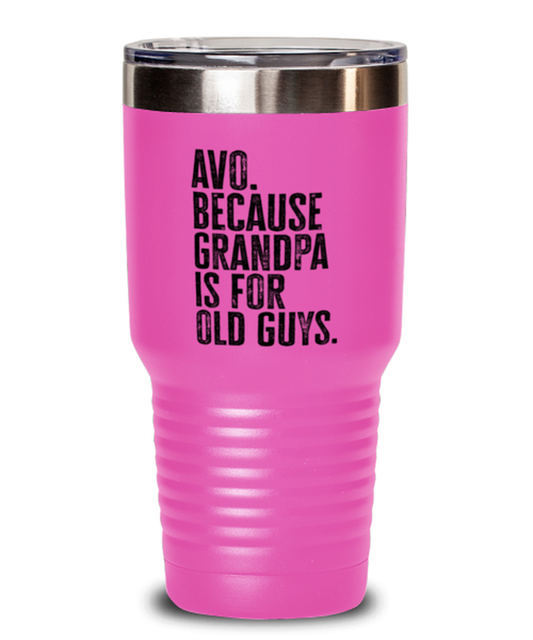 Avo New Grandpa Fathers Day Grandfather Funny Travel Mug, Tumbler Coffee Cup, Unique Gag Idea, Him Her