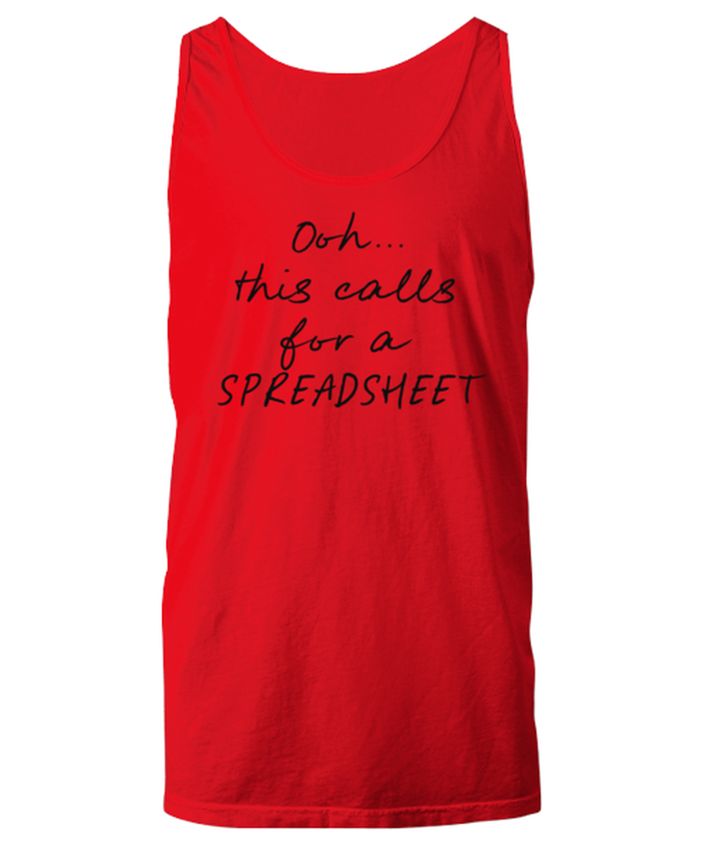 Coworker Spreadsheet Office Boss Funny Unisex Tank Top, Gifts, Jumper Shirt, Unique Gag Idea, Him Her