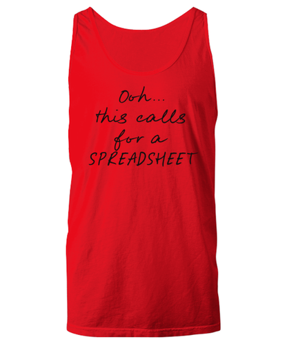 Coworker Spreadsheet Office Boss Funny Unisex Tank Top, Gifts, Jumper Shirt, Unique Gag Idea, Him Her