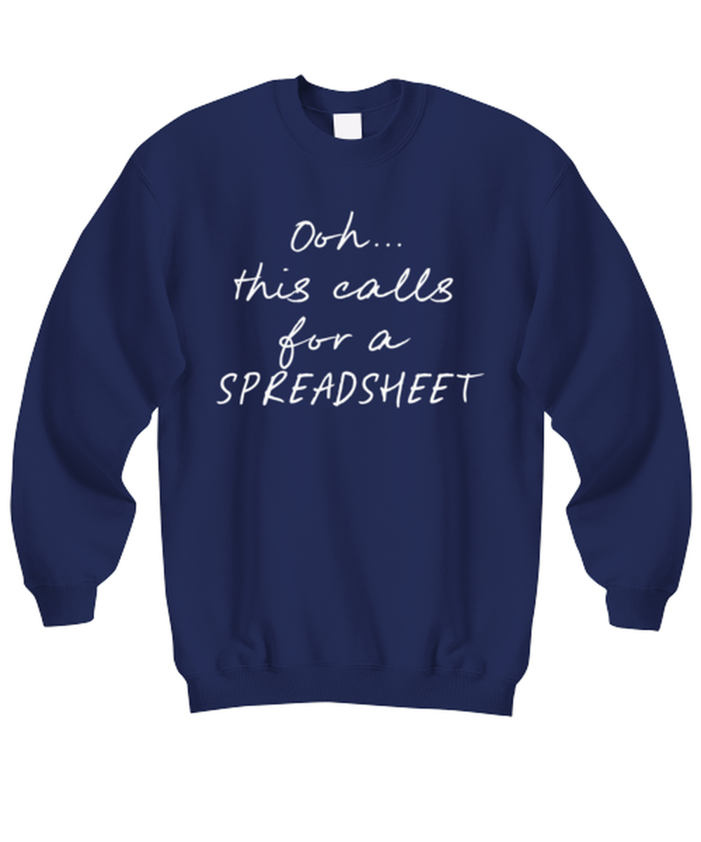 Coworker Spreadsheet Office Boss Funny Sweatshirt, Sweater Shirt, Gifts, Jumper, Unique Gag Idea, Men