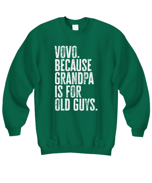 Vovo New Grandpa Fathers Day Grandfather Funny Sweatshirt, Sweater Shirt, Gifts, Jumper, Unique Gag Idea, Men