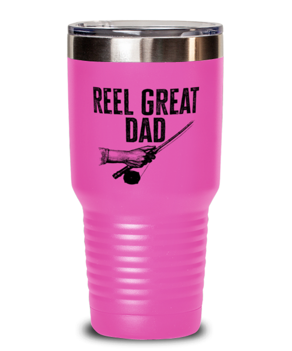 Fishing Lover Dad Fathers Day Fish Funny Travel Mug, Gifts, Tumbler, Water and Coffee Cup, Unique Gag Idea, Men Women