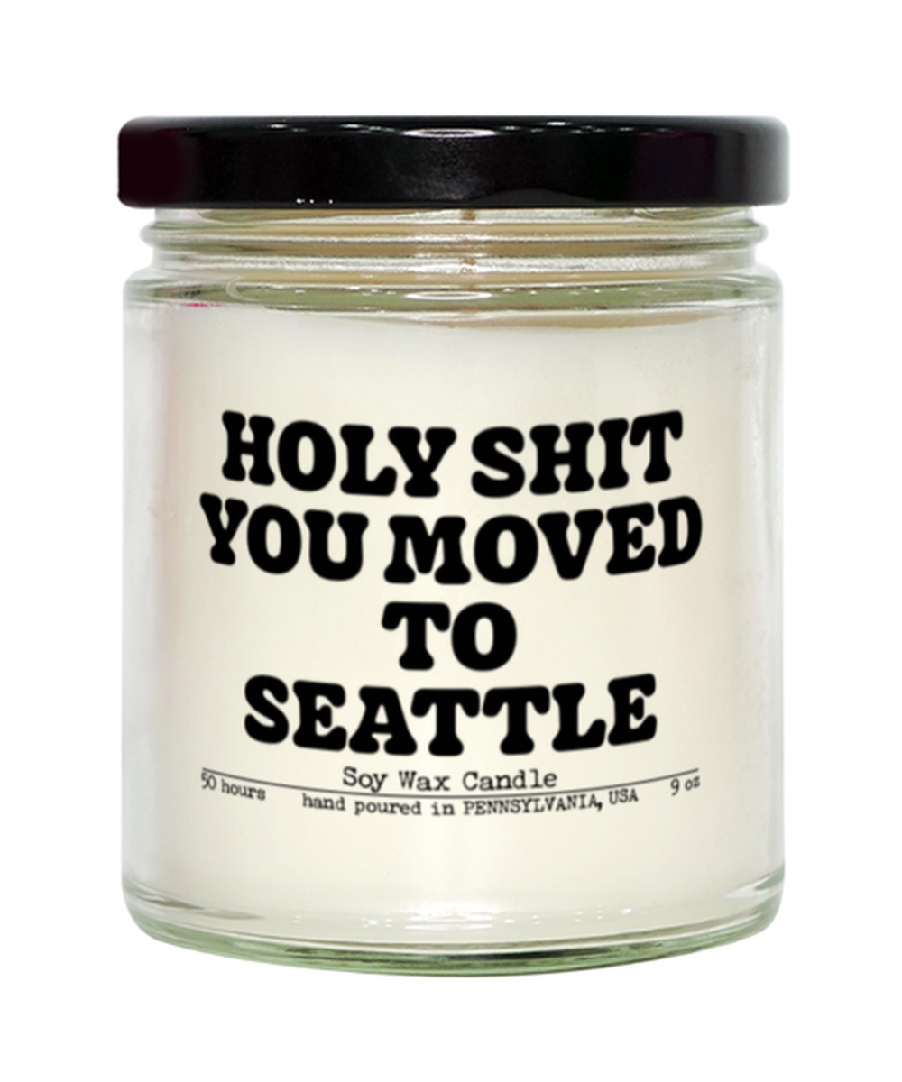 Moving to Seattle Washington New House from Real Estate Agent Closing Home Funny Candle, Gifts, Scented, Home Office Decor, Unique Gag Idea, Men Women