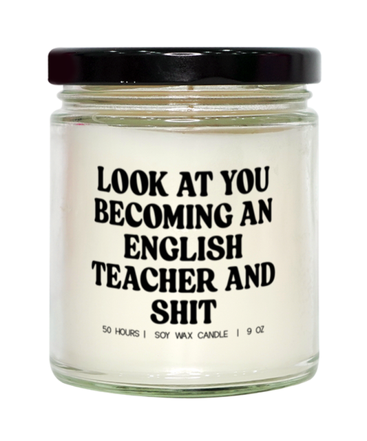 English Teacher Appreciation Major Graduation Funny Candle, Gifts, Scented, Home Office Decor, Unique Gag Idea, Men Women