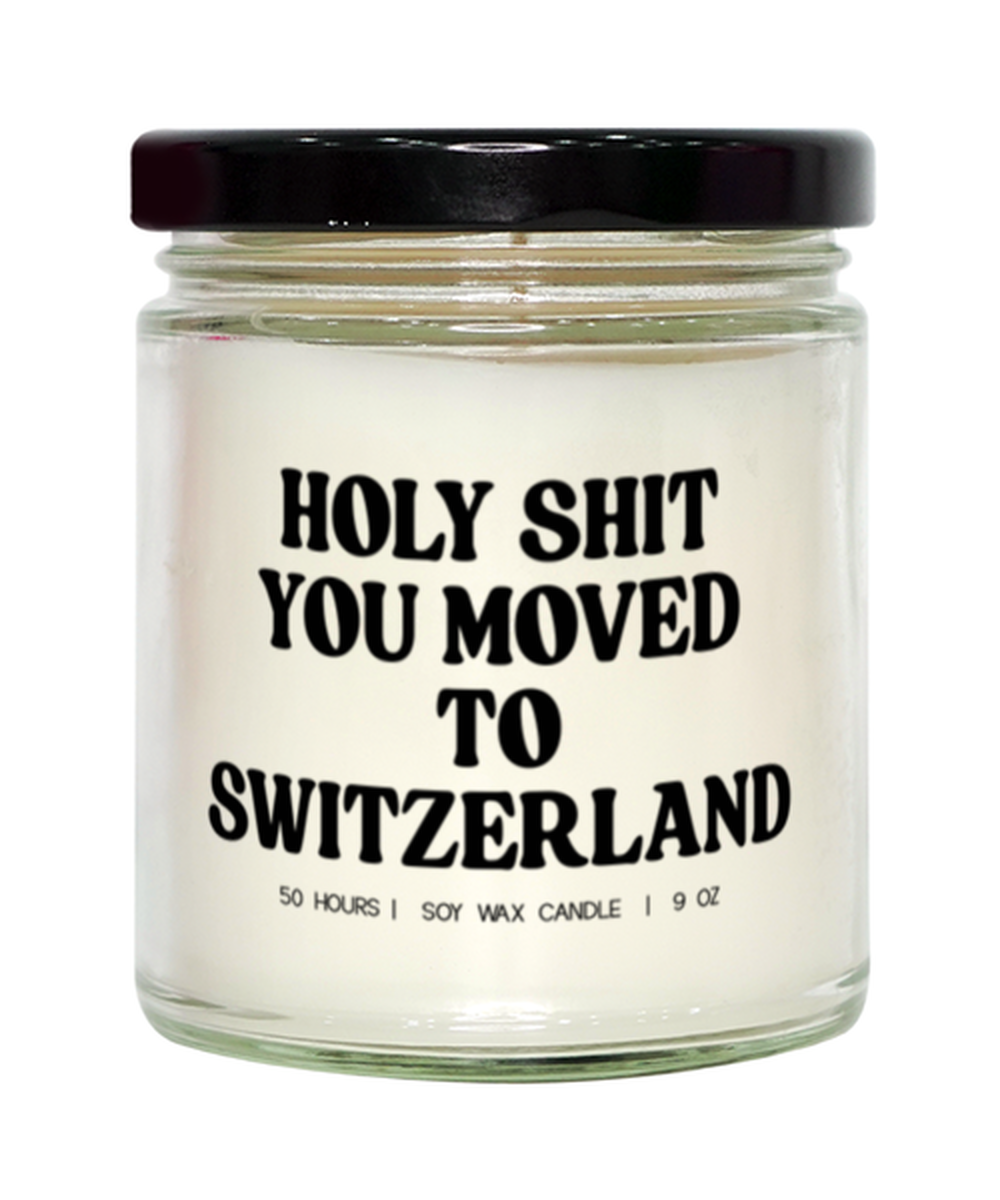 Moving to Switzerland New House from Real Estate Agent Closing Home Funny Candle, Gifts, Scented, Home Office Decor, Unique Gag Idea, Men Women