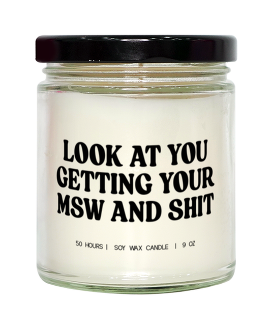 MSW Graduation Social Worker  Funny Candle, Gifts, Scented, Home Office Decor, Unique Gag Idea, Men Women