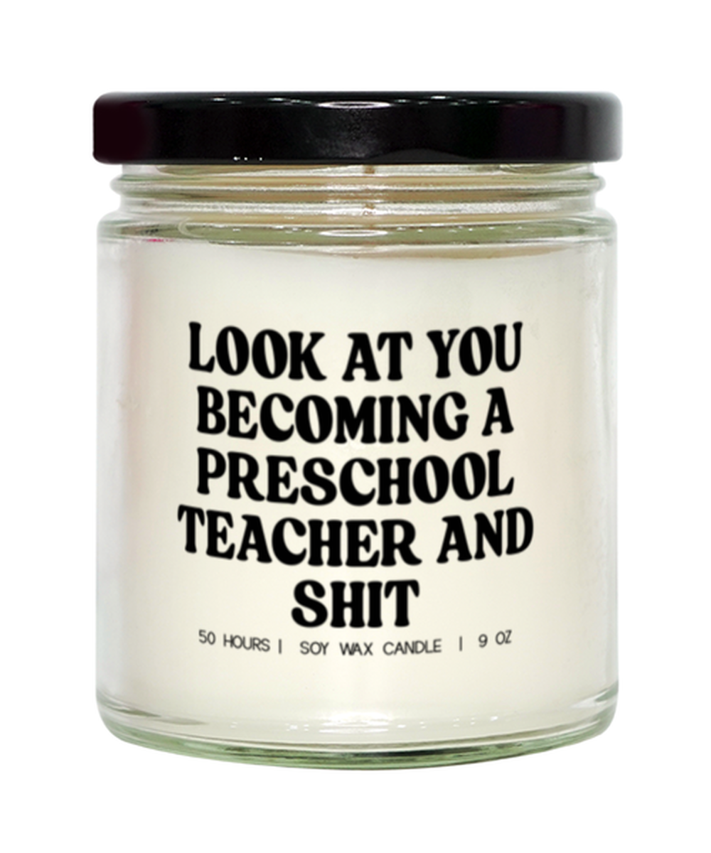 Preschool Teacher Graduation Funny Candle, Gifts, Home Office Decor, Unique Gag Idea, Him Her