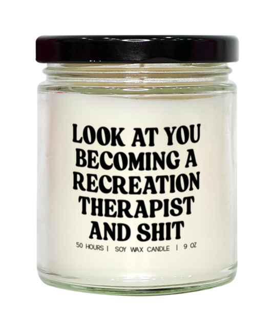 Recreation Therapy Therapist Graduation Funny Candle, Gifts, Home Office Decor, Unique Gag Idea, Him Her