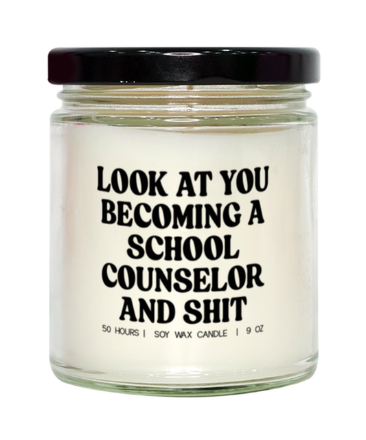 School Counselor Graduation Funny Candle, Gifts, Home Office Decor, Unique Gag Idea, Him Her