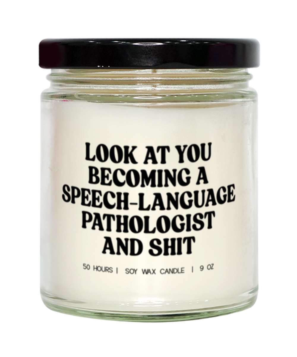 Speech Language Pathologist SLP Graduation Funny Candle, Gifts, Home Office Decor, Unique Gag Idea, Him Her