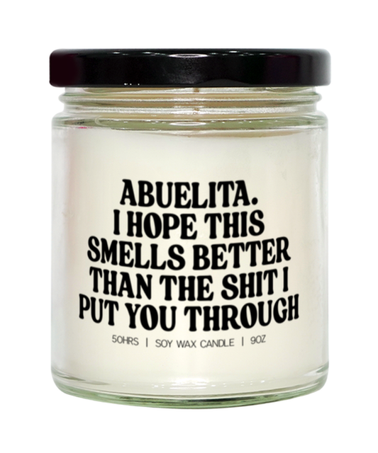 Abuelita Birthday Abuela Mother's Day Grandma from Granddaughter Funny Candle, Gifts, Home Office Decor, Unique Gag Idea, Him Her