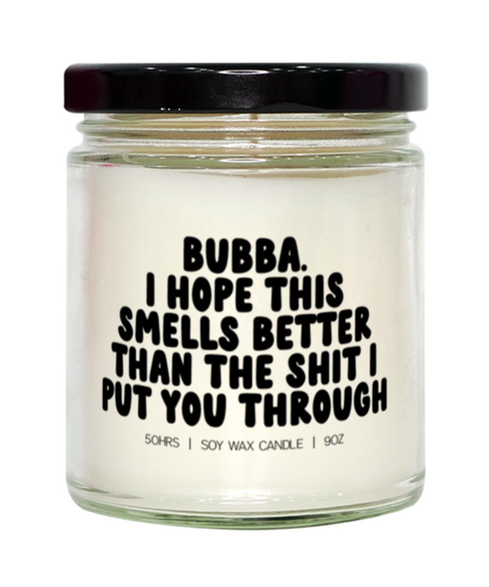 Bubba Birthday Father's Day Grandpa from Granddaughter Funny Candle, Gifts, Home Office Decor, Unique Gag Idea, Him Her