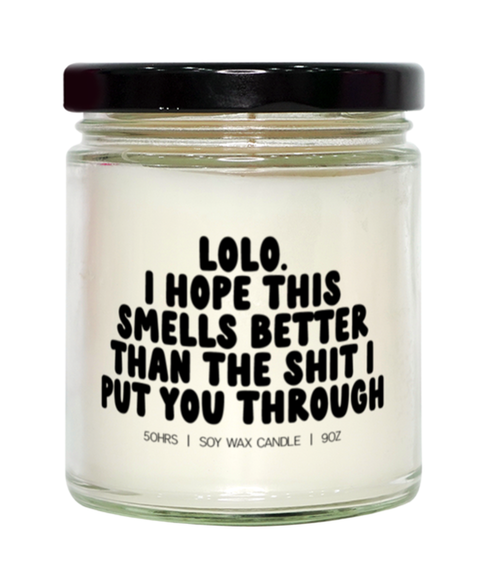 Lolo Birthday Father's Day Grandpa from Granddaughter Funny Candle, Gifts, Home Office Decor, Unique Gag Idea, Him Her