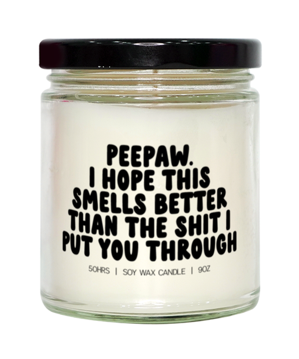 Peepaw Birthday Father's Day Grandpa from Granddaughter Funny Candle, Gifts, Home Office Decor, Unique Gag Idea, Him Her