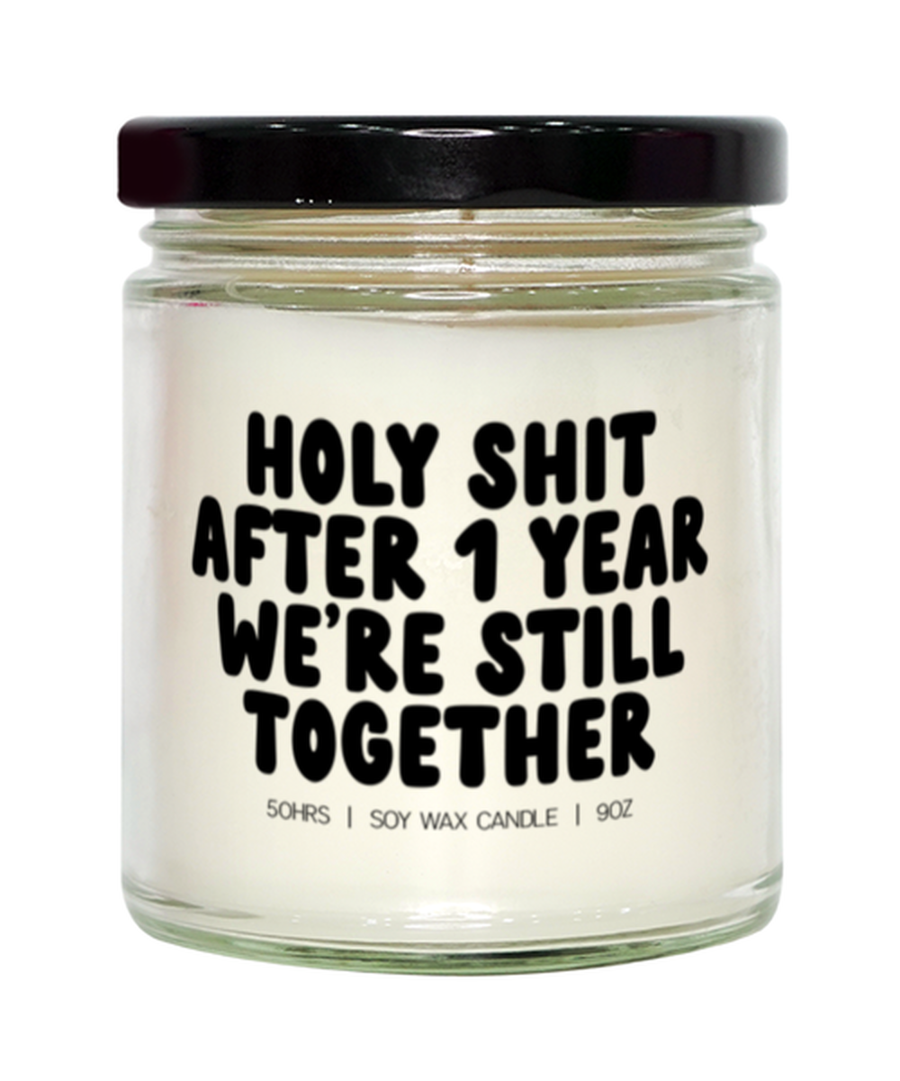 1 Year Dating Anniversary Boyfriend Girlfriend Funny Candle, Gifts, Home Office Decor, Unique Gag Idea, Him Her