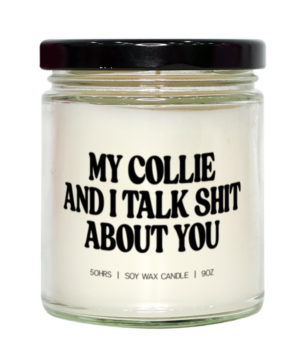 Collie Lover Dog Mom Dad Retro Owner Funny Candle, Gifts, Home Office Decor, Unique Gag Idea, Him Her