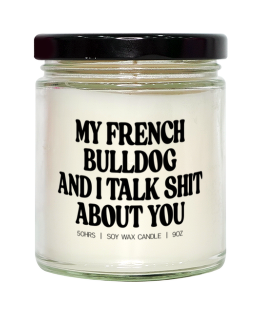 French Bulldog Lover Dog Mom Dad Retro Owner Funny Candle, Gifts, Home Office Decor, Unique Gag Idea, Him Her