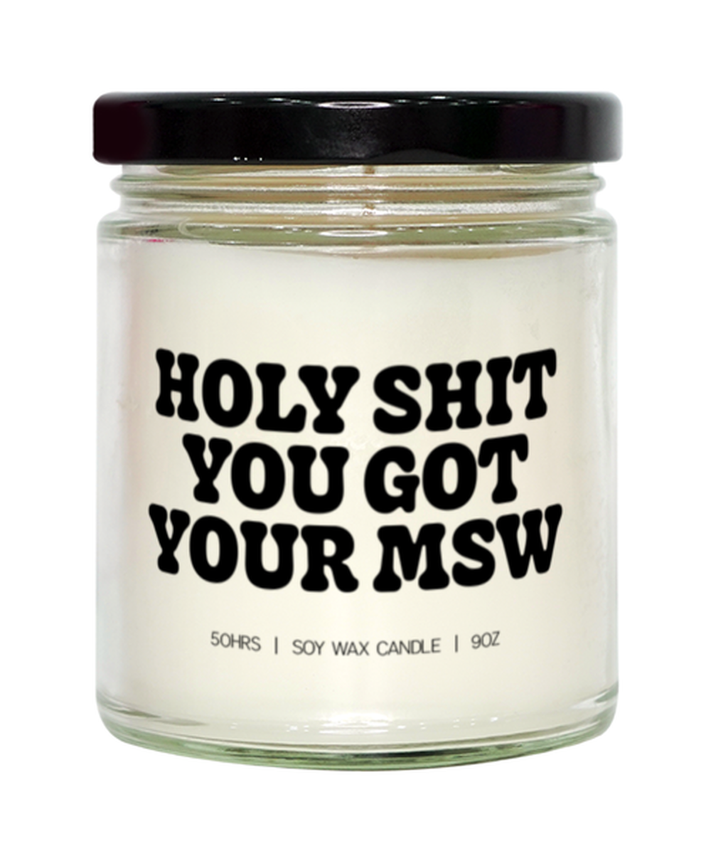 MSW Graduation Social Worker Candle, Gifts, Home Office Decor, Unique Gag Idea, Him Her