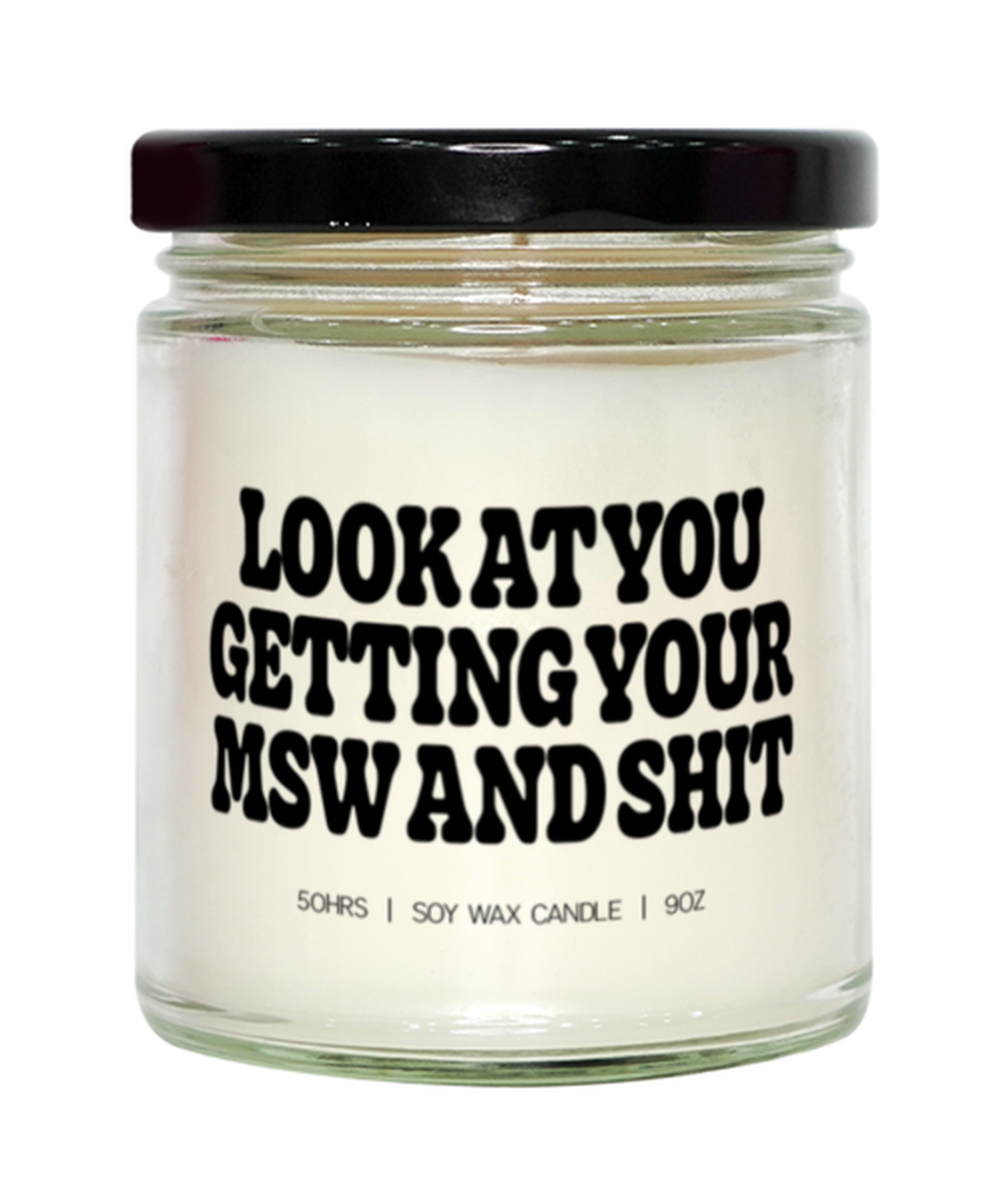 MSW Graduation Social Worker Candle, Gifts, Home Office Decor, Unique Gag Idea, Him Her