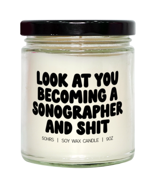 Sonography Sonographer Grad Graduation Candle, Gifts, Home Office Decor, Unique Gag Idea, Him Her