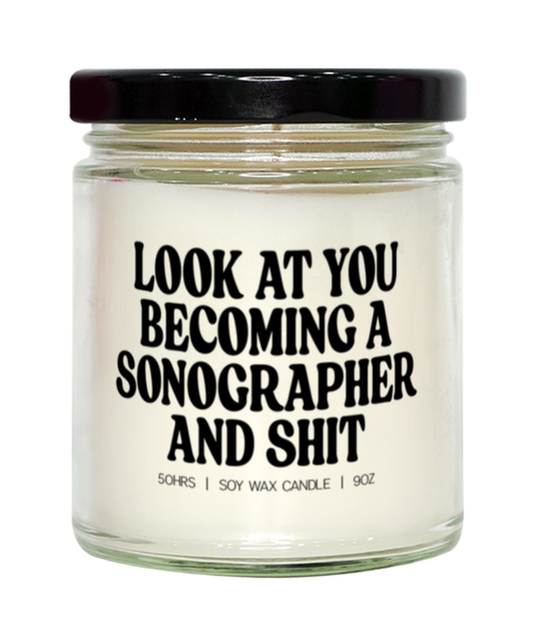 Sonography Sonographer Grad Graduation Candle, Gifts, Home Office Decor, Unique Gag Idea, Him Her