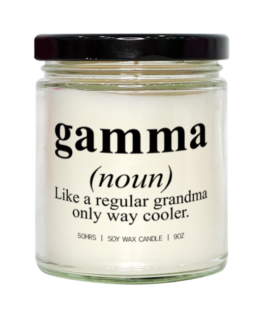 Gamma Grandma Grandmother Mothers Day Definition Candle, Gifts, Home Office Decor, Unique Gag Idea, Him Her