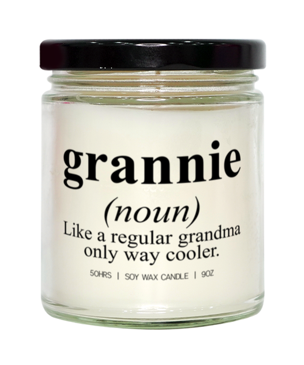 Grannie Grandma Grandmother Mothers Day Definition Candle, Gifts, Home Office Decor, Unique Gag Idea, Him Her