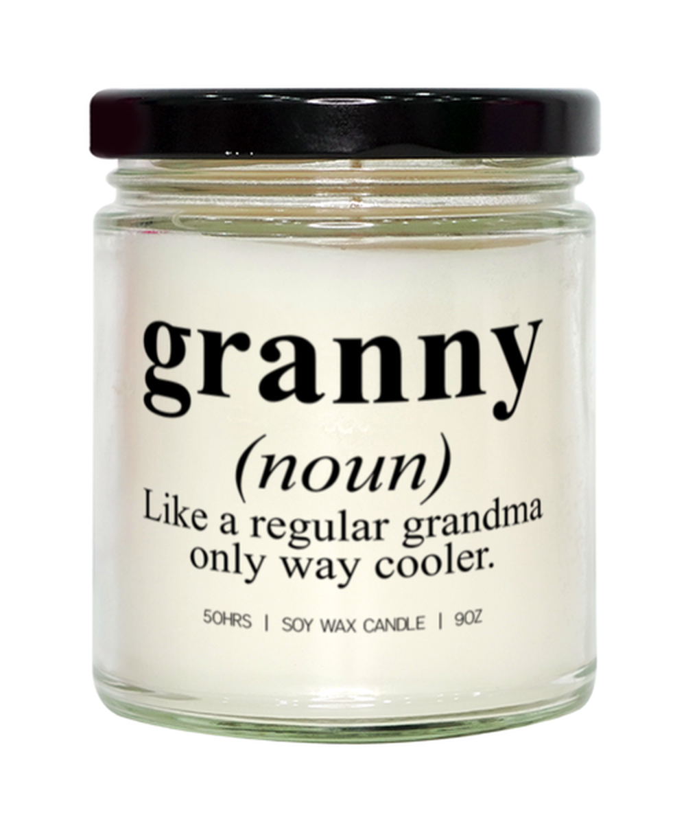 Granny Grandma Grandmother Mothers Day Definition Candle, Gifts, Home Office Decor, Unique Gag Idea, Him Her