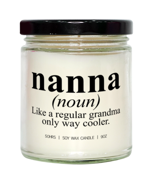 Nanna Grandma Grandmother Mothers Day Definition Candle, Gifts, Home Office Decor, Unique Gag Idea, Him Her