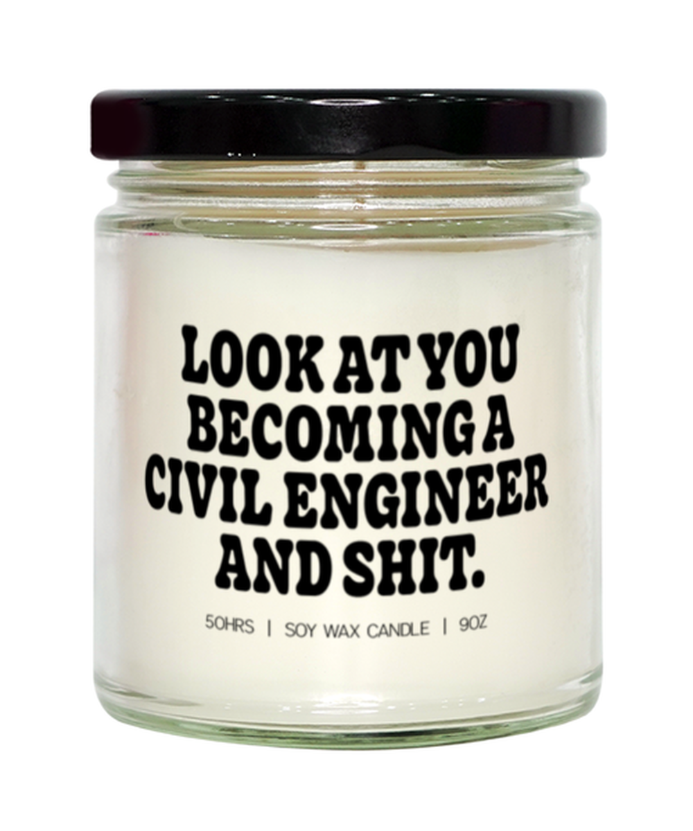 Civil engineer engineering Graduation Candle, Gifts, Home Office Decor, Unique Gag Idea, Him Her