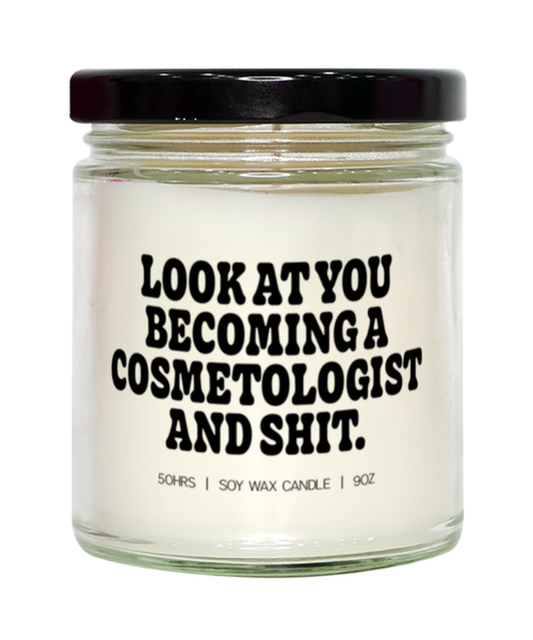 Cosmetologist Cosmetology Graduation Candle, Gifts, Home Office Decor, Unique Gag Idea, Him Her