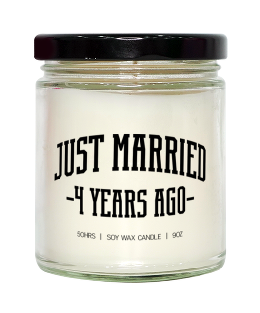 4th Anniversary 4 Years Wedding Married Candle, Gifts, Home Office Decor, Unique Gag Idea, Him Her