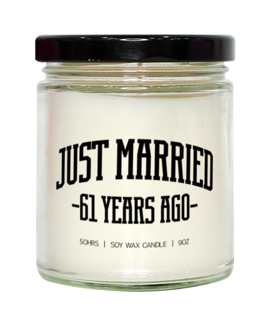 61st Anniversary 61 Year Wedding Married Candle, Gifts, Home Office Decor, Unique Gag Idea, Him Her