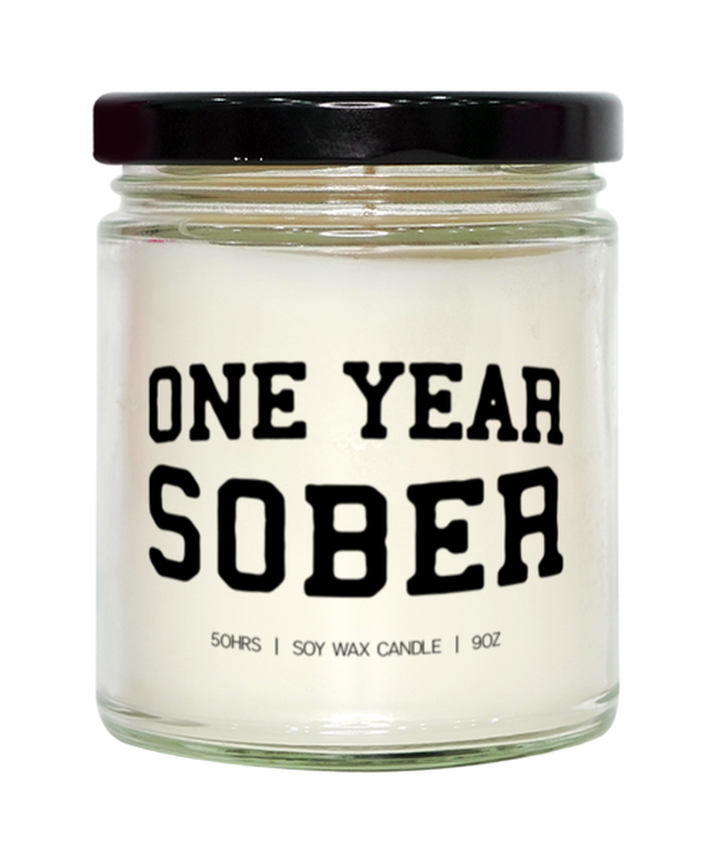 1 Year Sober Sobriety Recovery Clean Candle, Gifts, Home Office Decor, Unique Gag Idea, Him Her