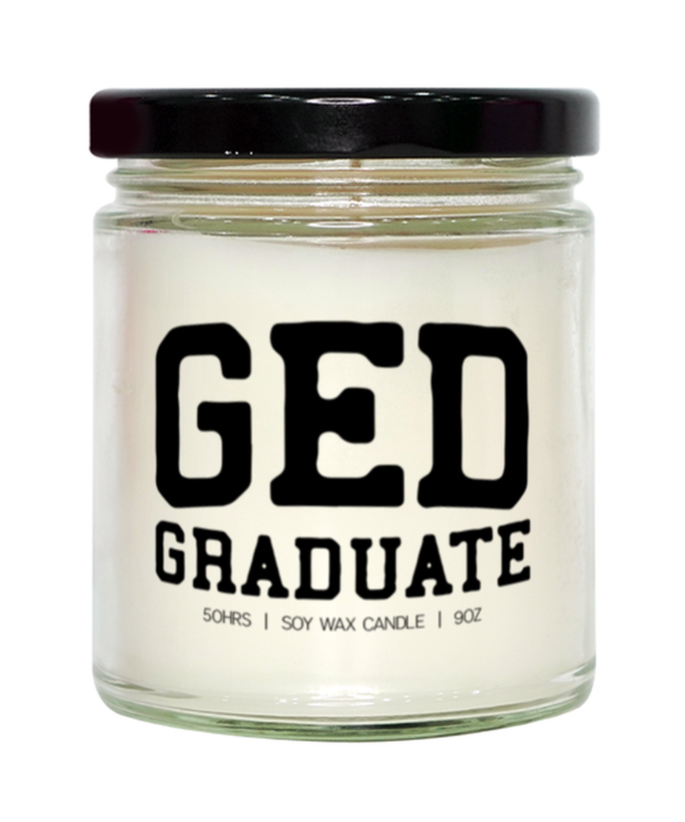 GED Graduation Grad Graduate Candle, Gifts, Home Office Decor, Unique Gag Idea, Him Her