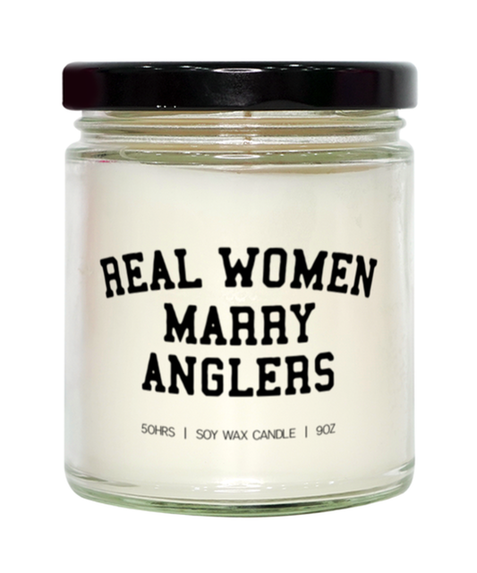 Angler Fishing Wife Husband Wedding Engagement Anniversary Candle, Gifts, Home Office Decor, Unique Gag Idea, Him Her