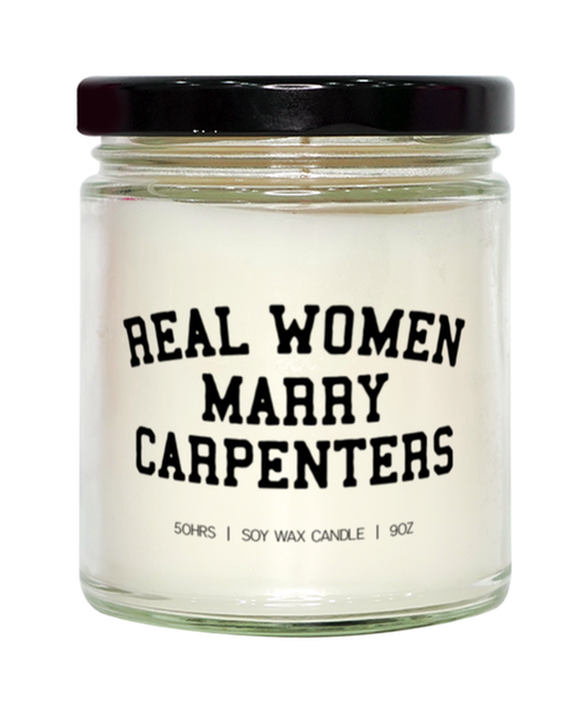 Carpenter Wife Husband Wedding Engagement Anniversary Candle, Gifts, Home Office Decor, Unique Gag Idea, Him Her