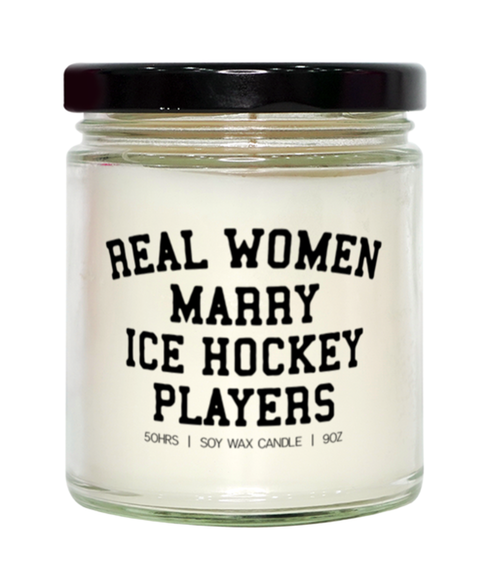 Ice Hockey Player Wife Husband Wedding Engagement Anniversary Candle, Gifts, Home Office Decor, Unique Gag Idea, Him Her