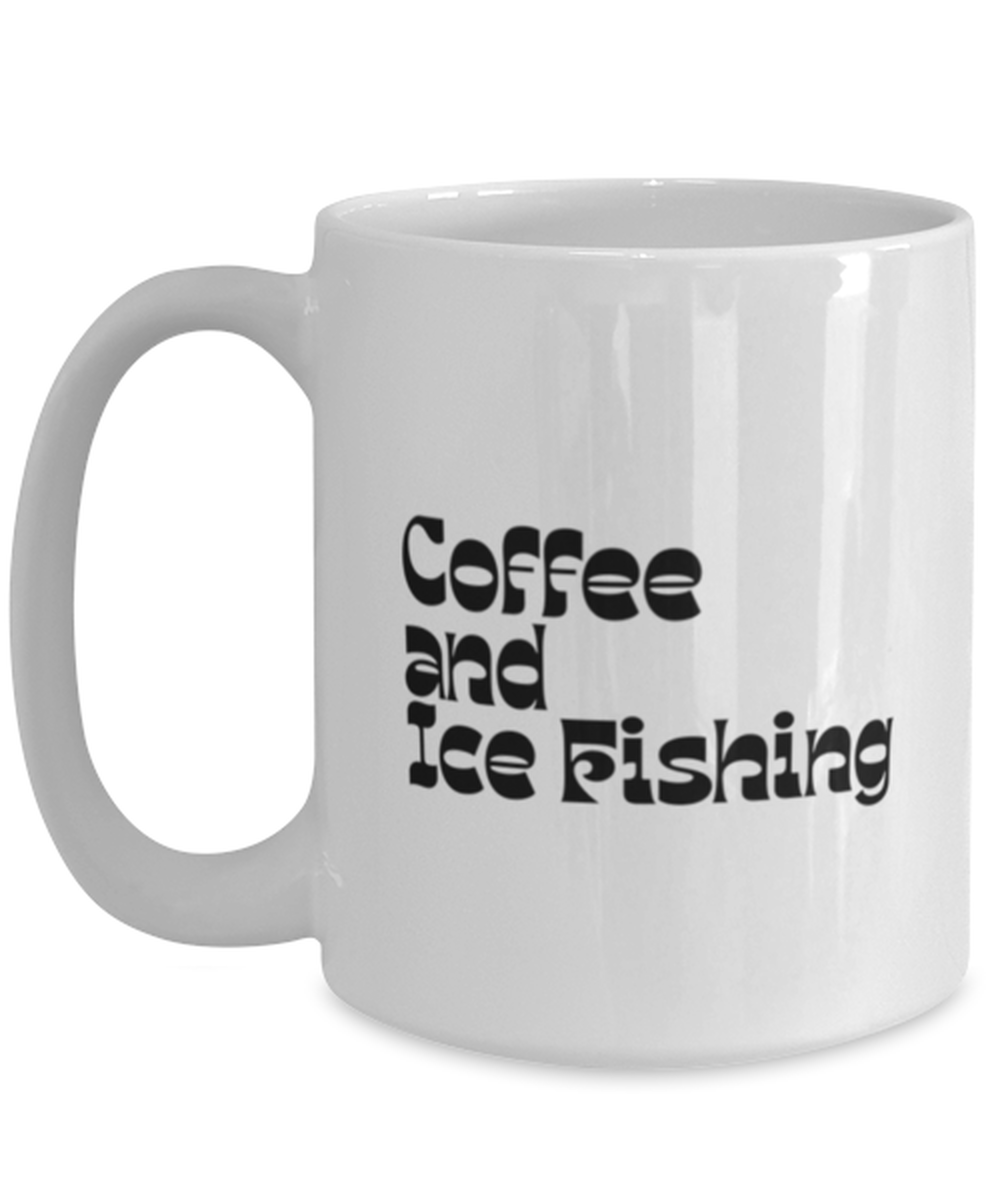 Ice Fishing Fisherman 70s 1970s Retro  Mug, Gifts, Home Office Decor, Coffee Cup, Unique Gag Idea, Him Her